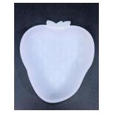 Strawberry Shaped Milk Glass Dish