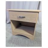 Wooden Nightstand with Open Cubby