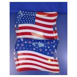 USA Flag Patriotic Plastic Serving Trays Duo
