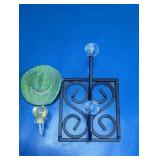 Pair of Embossed Metal Wall Candle Sconces