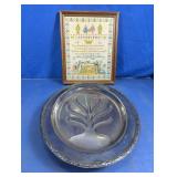 Tree of Life Carving Tray & Framed Needlework