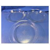 Vintage Pyrex Clear Glass Pie Pans Trio