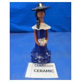 Faceless Folk Art Ceramic Lady Figurine