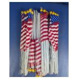 Small US Handheld Flags on Sticks Lot