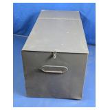 Metal Storage Bin with Hinged Lid