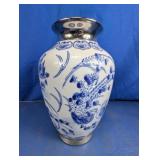 Blue & White Floral Bird Vase