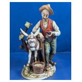 Donkey & Man Decorative Figurine