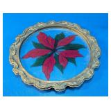 Vintage Christmas Decorative Plate w/Stand