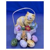 Cat Basket Easter Decoration Set