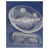 Glass Divided Serving Dish & Tray