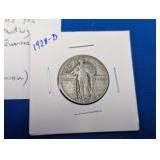 1928-D U.S. 90% Silver Standing Liberty Quarter