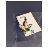 Vintage BMCO Sterling Silver Enamel Maple Leaf