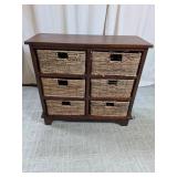 Wooden 6-Basket Storage Organizer Chest