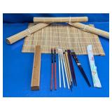 Bamboo Placemats & Assorted Chopsticks Lot