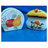 Ceramic Fruit & Mushroom Napkin Holders