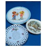 Vintage Decorative Collector Plate Mix Trio