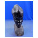 Hand Carved African Style Wood Bust Sculpture