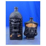 Inca Pisco Figural Glass Bottle Pair