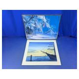 Tropical Beach & Sailing Print Pair