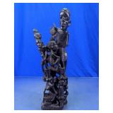 African Style Family Tree Wood Sculpture