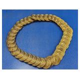 Gold Tone Coin Medallion Stretch Belt