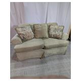 Upholstered Loveseat with Accent Pillows