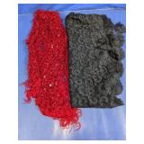 Crochet Shawl & Black Lace Fabric Lot