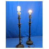 Vintage Style Metal Candlestick Buffet Lamps