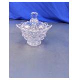 Pressed Glass Sugar Bowl with Lid