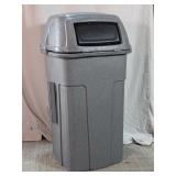 Toter Commercial Plastic Trash Can with Flap Lid