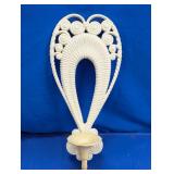 Off White Plastic Faux Wicker Wall Sconce