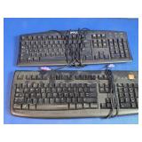 Vintage Dell & ZT Black Keyboards Duo