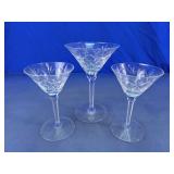 Cut Glass Martini Glass Set