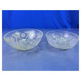 Pressed Glass Serving Bowl Pair