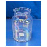 Iridescent Clear Glass Paneled Flower Vase