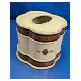 Ceramic Quatrefoil Tissue Box Cover