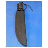 Punisher Bowie Knife w/Cord Wrap Handle & Sheath