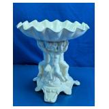 Vintage Cherub Pedestal Ceramic Bowl