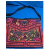 Mola Textile Fish Motif Shoulder Bag