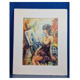 Matted Art Print of Seated Artist