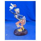 Italian Clown Figurine on Wood Base