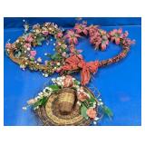 Assorted Wicker Floral Wall Decor & Wreaths