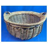 Handwoven Wicker Basket With Side Handles