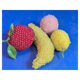 Vintage Mid Century Beaded Lucite Fruit Lot
