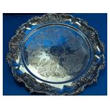 Ornate Silver-Tone Serving Tray