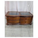 Glass Top Curved Display Coffee Table