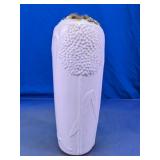 White Floral Motif Glass Vase