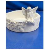 White Ceramic Fairy And Dragonfly Trinket Dish