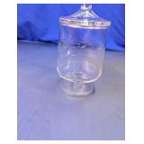 Etched Glass Pedestal Candy Jar with Lid