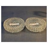 Clear Hobnail Glass Ashtray Pair